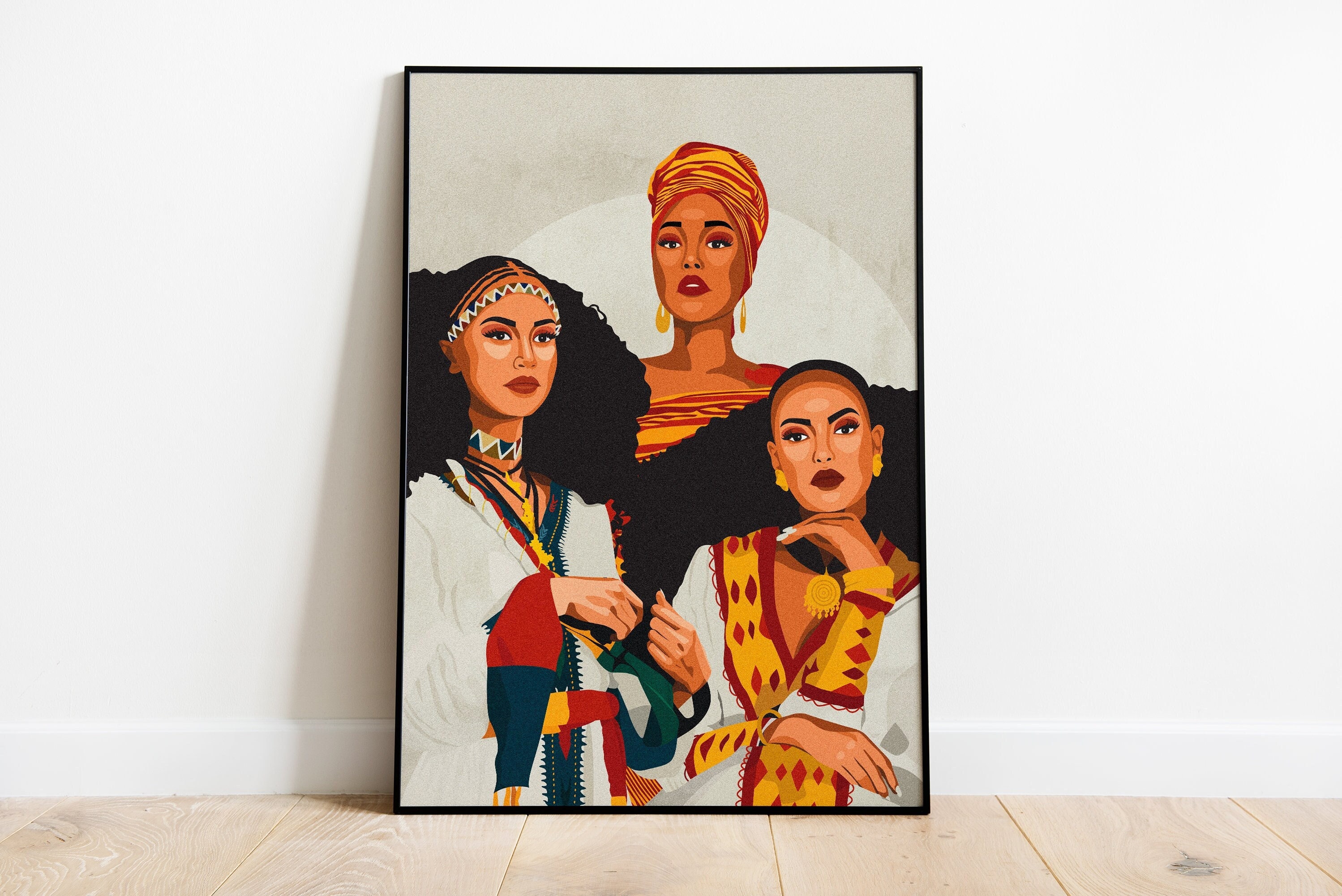 African Trio Art Print Women of Color Illustration Feminist Etsy