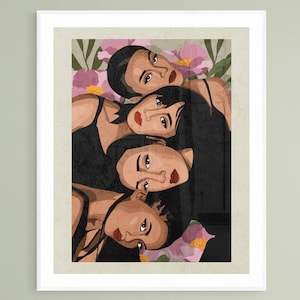Asian Pride Art Print, BIPOC Woman Illustration, Empowering Women, Asian Culture, Asian Woman Art print, Girls Support Girls Art