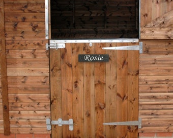 Customised Natural Slate stable door horse name plaque sign plate 8" x 2"