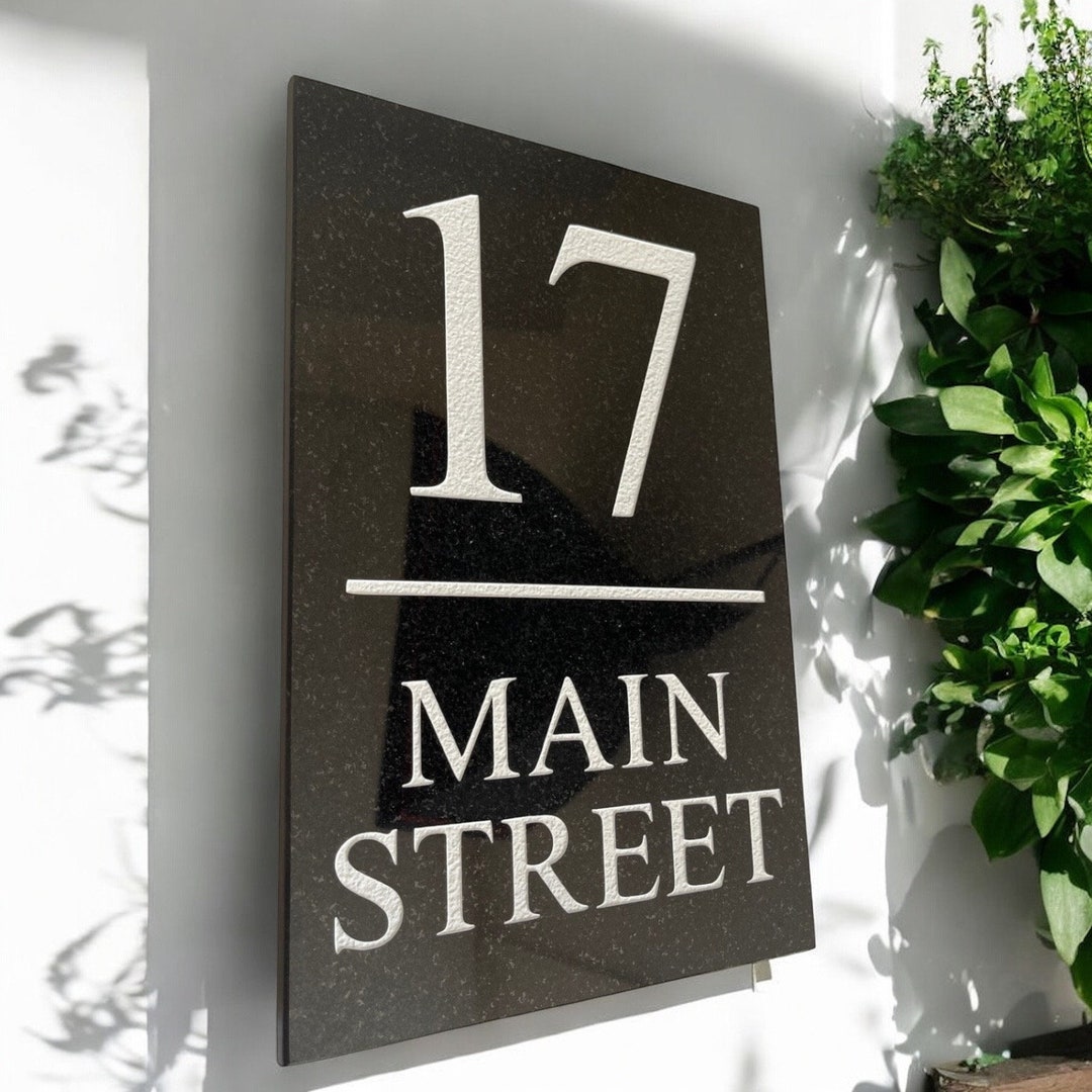 House Gate Names 8”x 10” Granite House Sign Door Name Plaque Sign Plate Natural ...