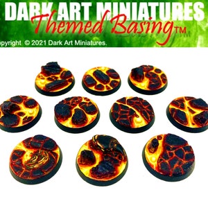 Lava, runde, aus Resin gegossene, Wargaming Basen.
