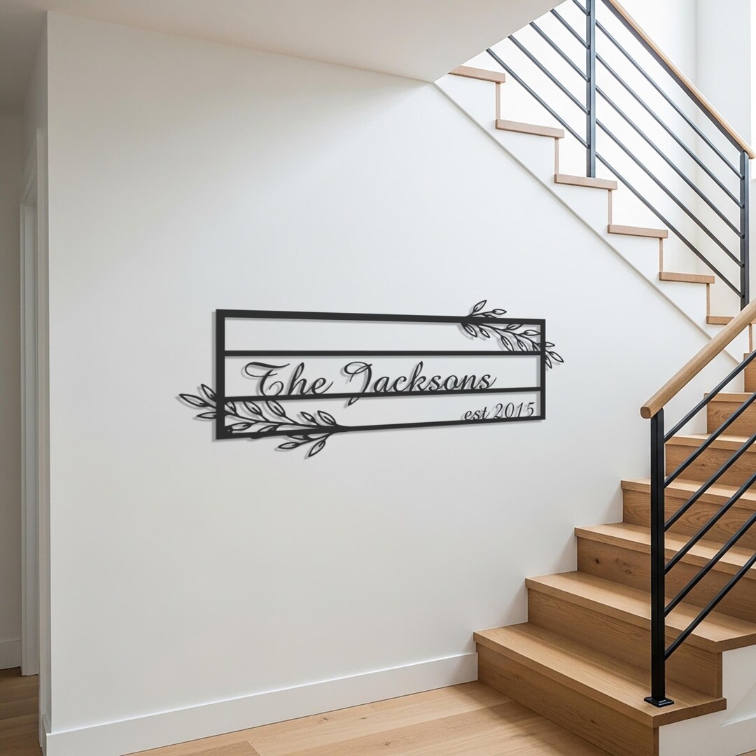 Custom Family Name Metal Sign With Established Year, Personalized Last ...
