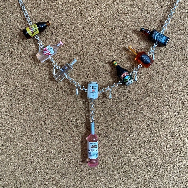 Bottle Charm Necklace | JD | Alcohol | Quirky Jewellery | Statement Jewellery |