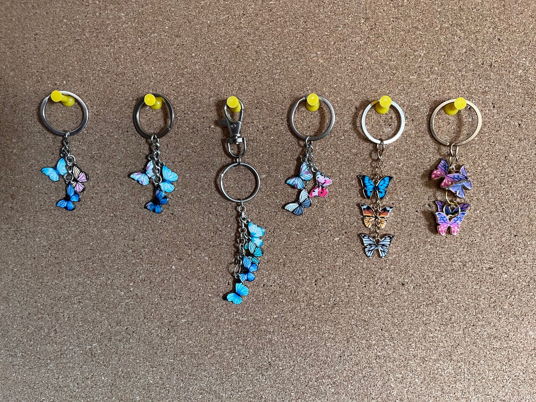 Butterfly Keyrings | Triple | Insect Keyrings | Cute Keyring ...