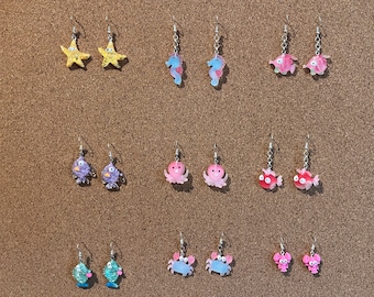 Sea Creature Earrings | Silver Plated | Crabs | Clams | Octopus | Cute | Quirky Earrings