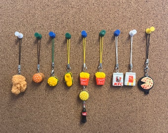 Fast Food Phone/AirPod/Bag/Key Charms | Burgers | Fries | Takeout | Fast Food | Quirky Accessories | Pizza |
