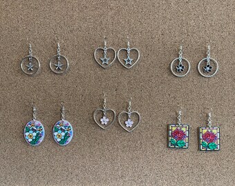 Silver Earrings | Silver Plated Earrings | Heart Earrings | Cute | Hearts | Flower Jewellery | Quirky Jewellery |