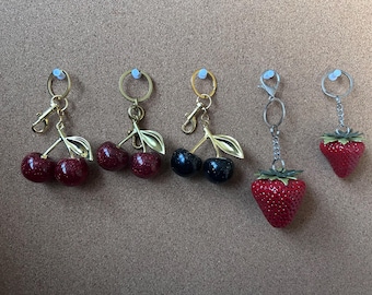 Life size Fruit Keyrings | Strawberry | Cherry | Glitter | Cute | Big Accessories | Quirky Accessories |