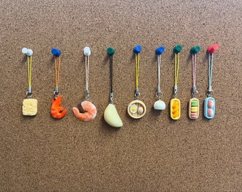 Sushi Inspired Phone/AirPod/Bag/Key Charms | Garlic | Shrimp | Prawn | Steam Box | Sushi | Nigiri | Fish