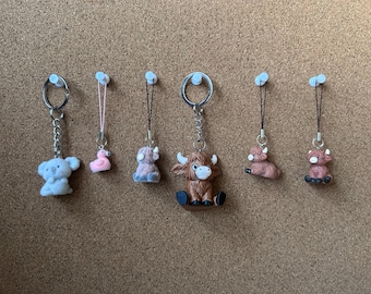 Animal Inspired Phone/Key/AirPod/Bag Charms | Cow | Flamingo | Cute Accessories | Felt | Keyring | Koala | Cute Accessories