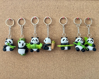 Panda Keyrings | Cute Keyring | Pandas | Bamboo | Funny | Sweet | Cute | Animal Accessories | Quirky Accessories