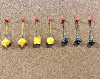 DND Dice Phone/AirPod/Bag/Key Charms | DND | Fantasy | Quirky Accessories | Game Merch | Cheese |