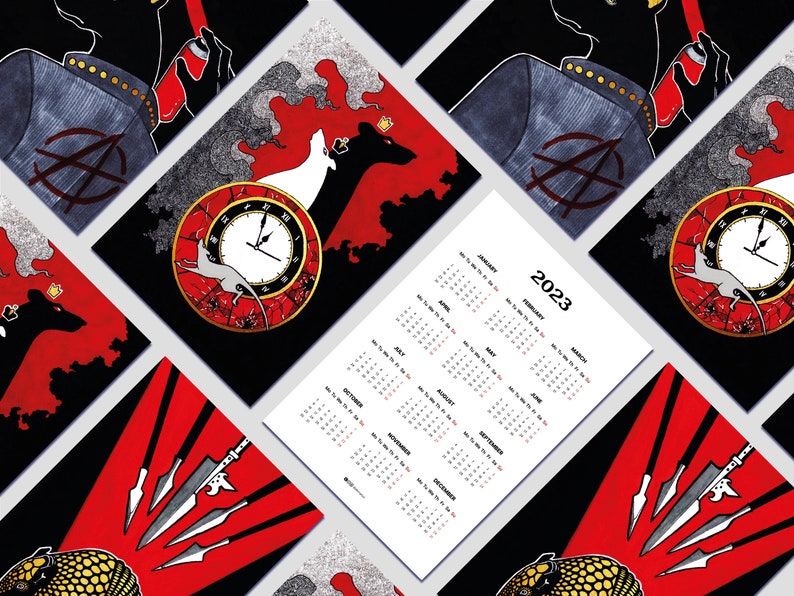 POCKET CALENDAR 2023 Inktober Art Dark Illustration Etsy