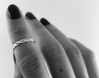 Stapelbare verstelbare Midid- Vinger Sterling Zilveren Ring Ketting Minimalistisch Zilver925