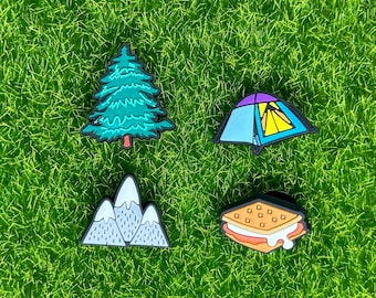 Handmade Camping Clog Charms – 4 Piece Shoe Charm Set