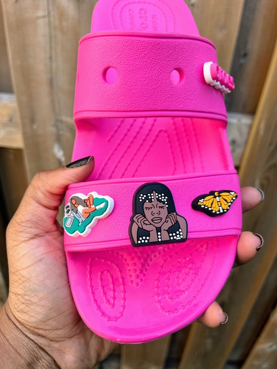 Nicki Croc Charms - Beautiful Nicki Croc Clog Shoe Charms - Chun Li - Pickle Juice - Trolls Nicki - Lit Croc Charms