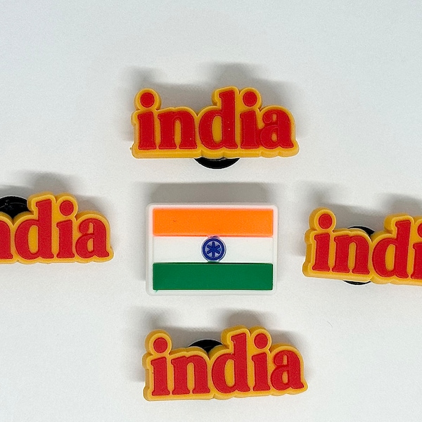 India Croc Charm Set - India Flag - India Croc Clog Shoe Charms