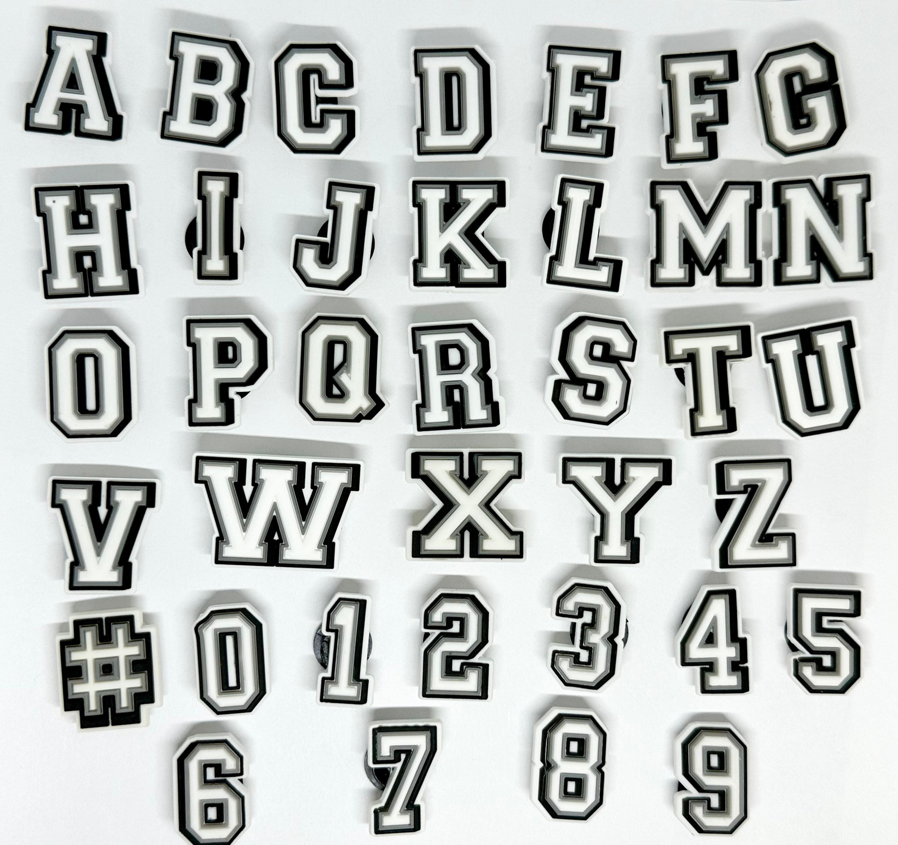 Letter or Number Jibbitz Croc Charms, Varsity Block Alphabet Shoe Charms, Initial  Charms for Crocs, A, B ,c , D -  Denmark