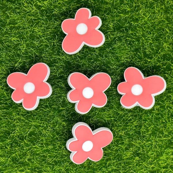 Tyler Golf Flower Croc Clog Shoe Charms - Pink Flower - Creator Shoe Charms - Flower Croc Charms