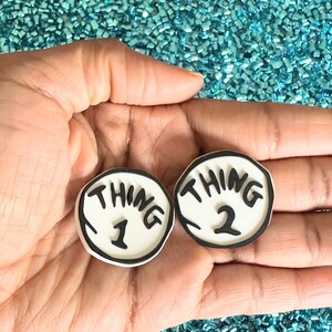 Thing 1 and  2 Croc Clog Shoe Charms Set - Cat Movie Croc Charms