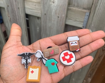 Medical Theme Clog Charms Scrub, RN, Stethoscope