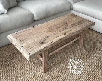 Rustic Coffee Table, large Live Edge Table, Farmhouse Furniture, Reclaimed Wood coffee table