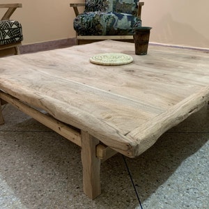 Square Coffee Table, Live Edge Table , Low Dining and Coffee Table, Live Edge Farmhouse Furniture, Reclaimed square Wood