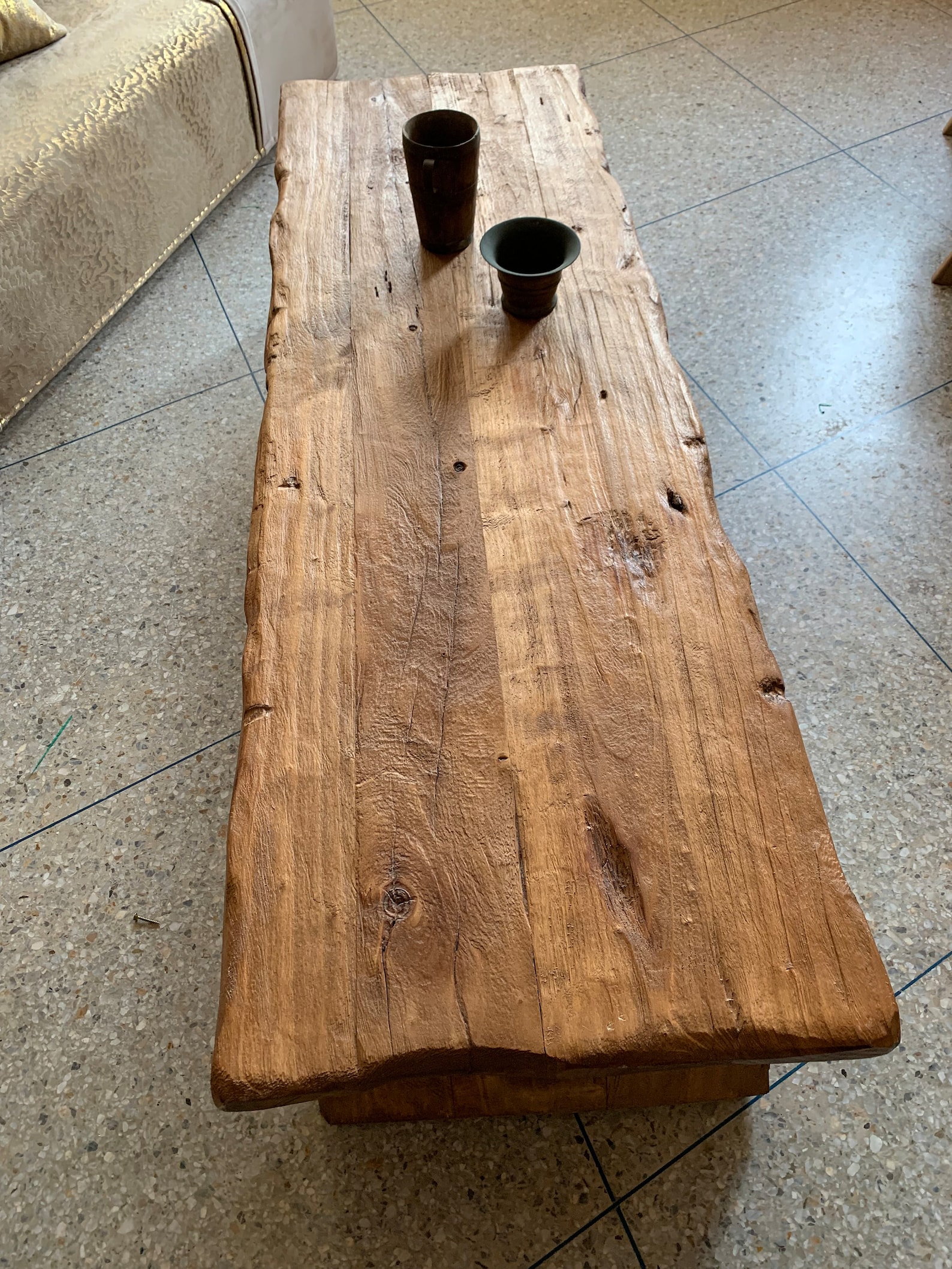 Rustic Low Table Rustic Low Coffee Table , Dining and Coffee Table , Live Edge Table ...