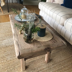 primitive wood coffee table , Rustic Unique coffee table , live edge table , reclaimed coffee table