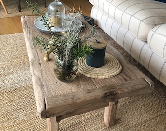 primitive wood coffee table ,  Rustic Unique coffee table , live edge table , reclaimed coffee table