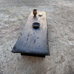 View of Reclaimed Wood Coffee Table, Wooden Rustic Low Dining and Coffee Table ...