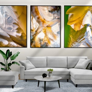 Luftbild Set von 3 Postern, Luftbild, Ozean, Sand, gerahmte Wandkunst, Moderne Wohndekoration