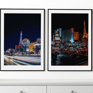 Las Vegas Wall Art, Las Vegas Set of 2 Posters, Las Vegas Skyline, Las Vegas Prints, Framed Wall Art, Las Vegas Wall Decor, Las Vegas Photo