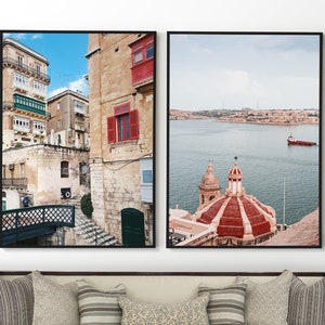 Valletta 2er Set Poster, Malta Wandkunst, Valletta Prints, Valletta Downtown, Malta Wanddekoration, Valletta Fotografie