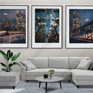 Los Angeles Wall Art, Los Angeles Set of 3 Posters, Framed Wall Art, Los Angeles Prints, Los Angeles Photo