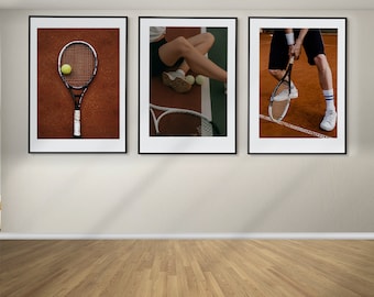 Tennis Set of 3 Posters, Tennis Wall Art, Tennis Prints, Tennis Gifts, Framed Wall Art, Tennis Wall Decor