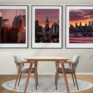 Philadelphia Wall Art, Philadelphia Set of 3 Posters, Philadelphia Downtown, Philadelphia Prints, Philadelphia Wall Decor, Milwaukee Photo