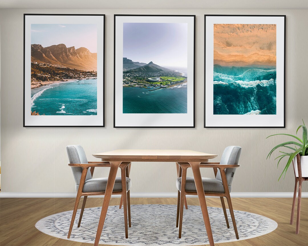 Cape Town Set of 3 Posters, Cape Town Wall Art, Cape Town Prints, South