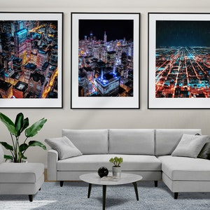 Chicago Wall Art, Chicago Set of 3 Posters, Chicago Skyline, Chicago Prints, Framed Wall Art, Chicago Wall Decor, Chicago Photo