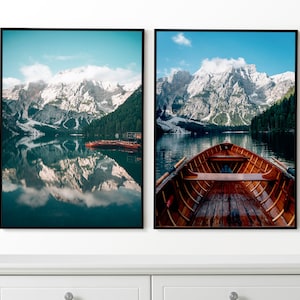 Banff National Park, Alberta 2er Set Poster, Alberta Seen Drucke, gerahmte Wandkunst, Alberta Seen Foto