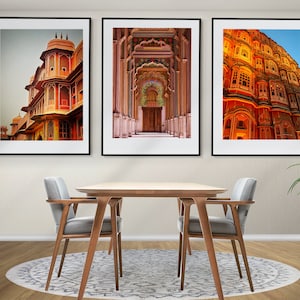 India Wall Art, Jaipur, Rajasthan Set of 3 Posters, Jaipur Wall Art, India Photo