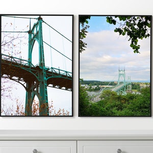 Portland Set of 2 Posters, Portland Wall Art, Portland Prints, Portland Photography
