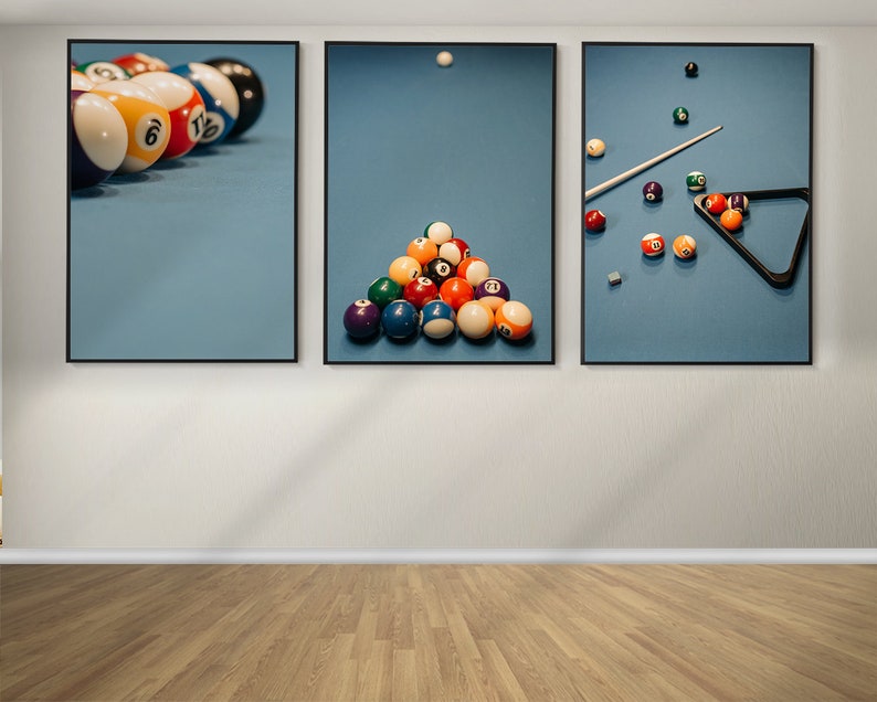 Billiards Set of 3 Posters, Billiards Wall Art, Billiards Prints ...