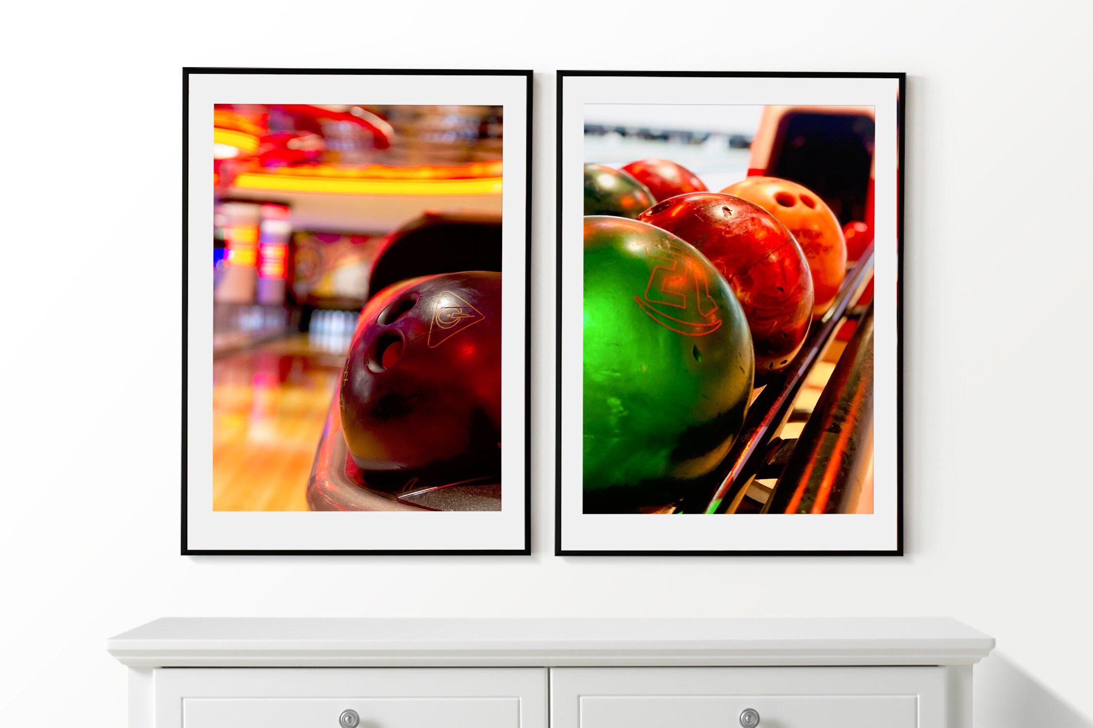 Bowling Set of 2 Posters, Bowling Wall Art, Bowling Prints, Bowling