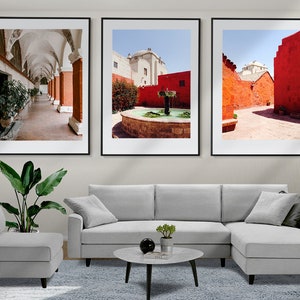 Arequipa, Peru Wall Art, Santa Catalina Monastery Set of 3 Posters, Framed Wall Art, Arequipa Monastery Print