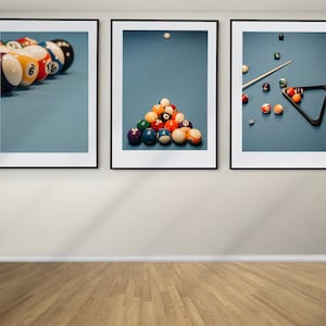 Billiards Set of 3 Posters, Billiards Wall Art, Billiards Prints, Billiards Gifts, Framed Wall Art, Billiards Wall Decor