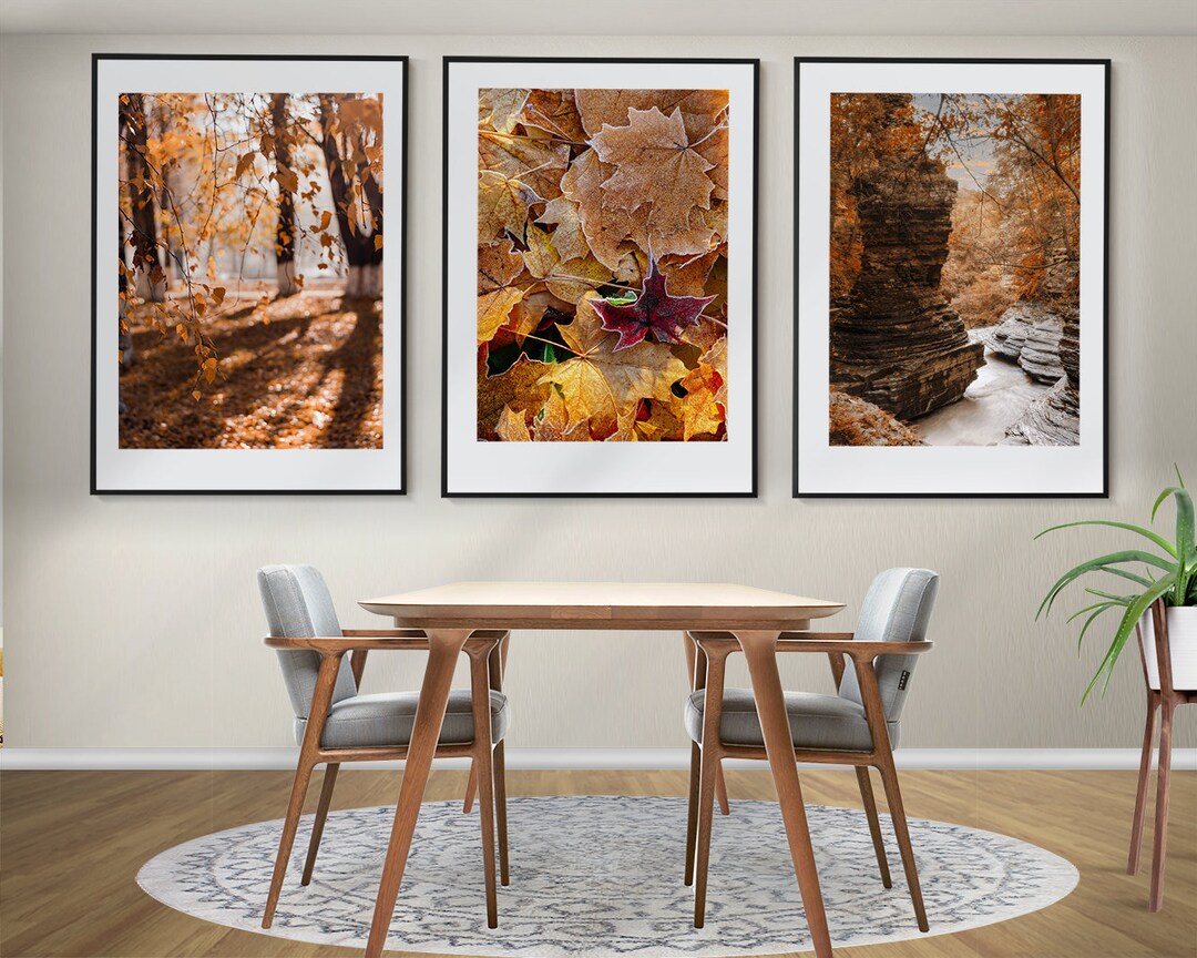 Autumn Nature Set of 3 Posters, Autumn Forest Prints, Framed Wall Art ...