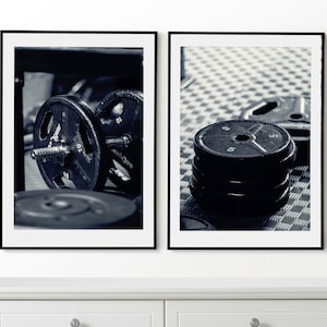 Weightlifting Set of 2 Posters, Fitness Prints, Bodybuilding Wall Art, Framed Wall Art, Gym Wall Decor