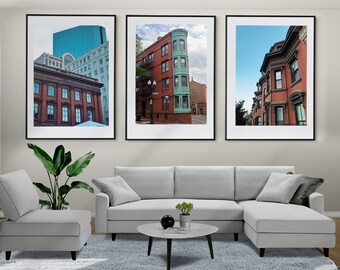 Boston Wall Art, Boston Set of 3 Posters, Boston Downtown, Boston Prints, Framed Wall Art, Boston Wall Decor, Boston Photo
