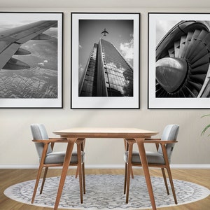 Aircrafts Wall Art, Aircrafts Set of 3 Posters, Fotografía de aviones, Decoración de paredes de aviación, Impresiones de aeronaves